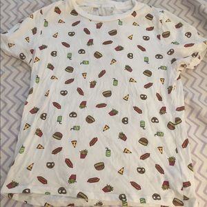 White Forever 21 food tee